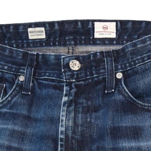 AG Adriano Goldschmied Matchbox Jeans 32 Slim Straight Dark Wash Premium Denim - Picture 5 of 11
